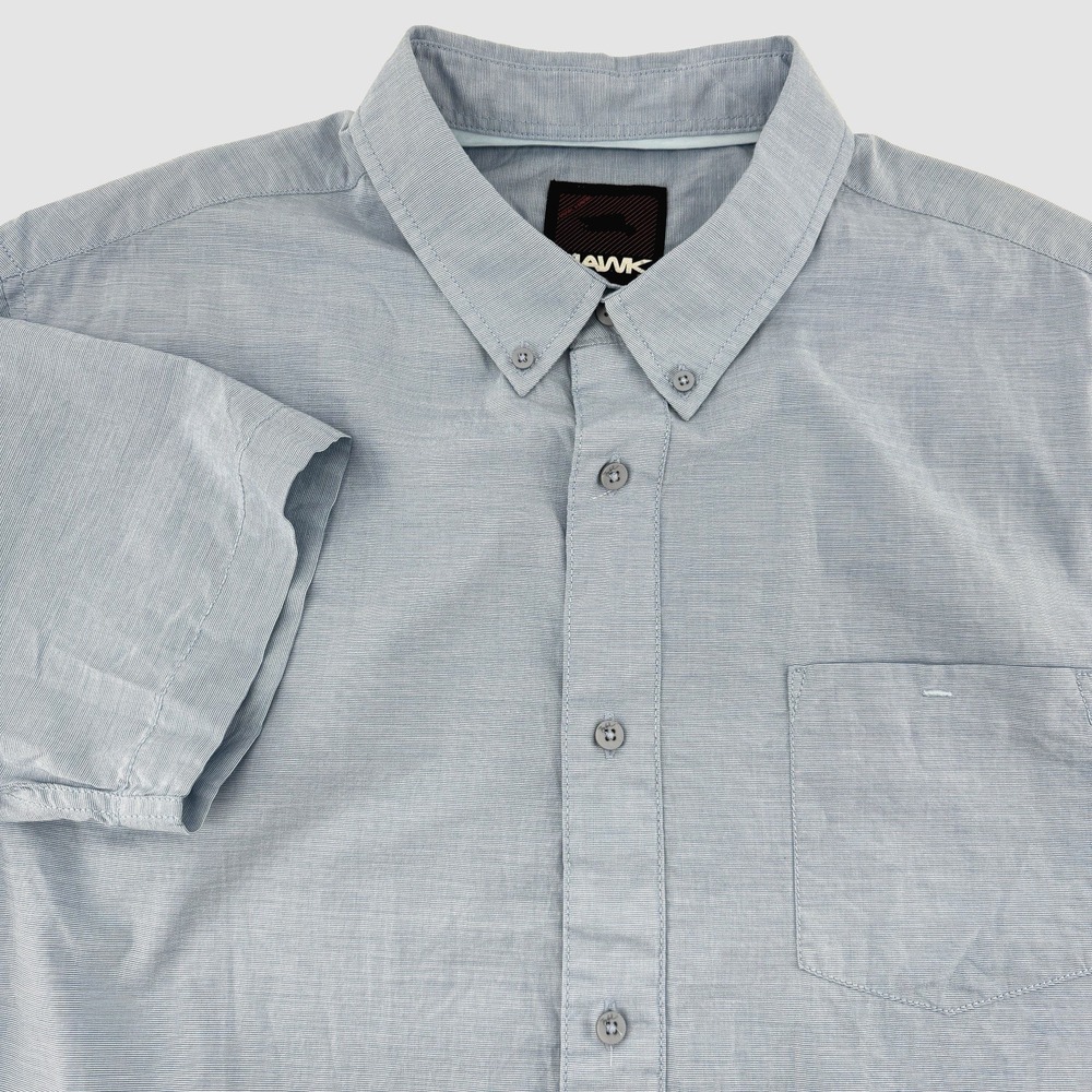 Tony Hawk Men's Size XXL Blue  Button Front Shirt, Short Sleeve,